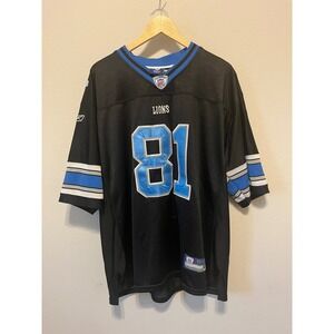 Detroit Lions Calvin Johnson 81 NFL Football Jersey Men's Size 52 Black